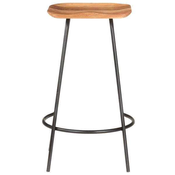 vidaXL Bar Stool Set of 2 Natural Wood Solid Acacia Wood Standard