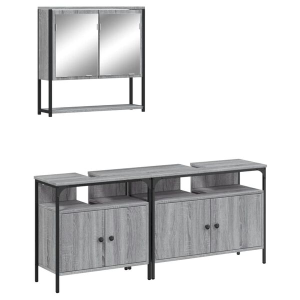 vidaXL Bathroom Furniture Set Grey sonoma