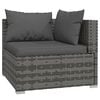vidaXL Garden Lounge Set Grey PE rattan, powder-coated steel, plastic, glass