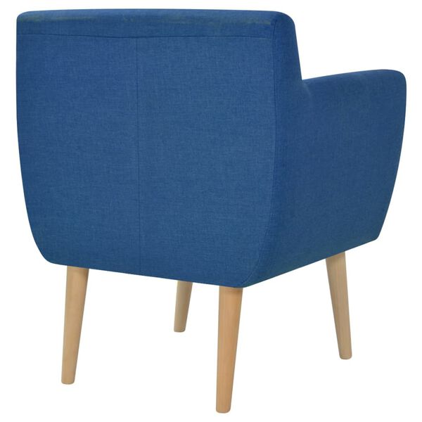 vidaXL Armchair Blue Polyester, Wood 26.4 x 23.2 x 30.3 in Sturdy