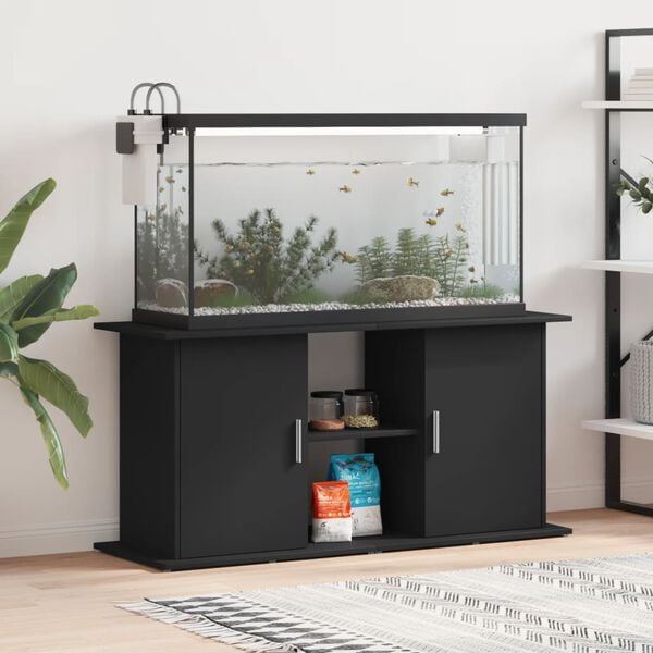 vidaXL Aquarium Stand Black Engineered wood 47.6 x 16.1 x 22.8 in