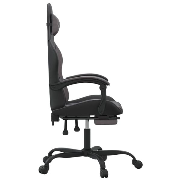 vidaXL Gaming Chair Black and Grey Faux leather, metal, plywood, foam