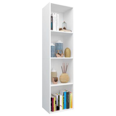 vidaXL Book Cabinet/TV Stand White 14.2"x11.8"x56.3" Engineered Wood