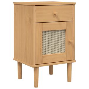 vidaXL Bedside Cabinet Brown Solid pine wood with UV varnish finish Small