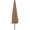 vidaXL Garden Parasol with LED Lights and Metal Pole 157.5" Taupe