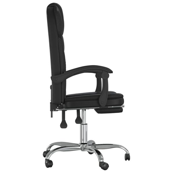 vidaXL Reclining Office Chair Black Faux leather Adjustable Swivel