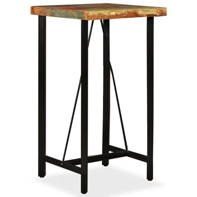 vidaXL Bar Table Solid Reclaimed Wood 23.6"x23.6"x42.1"