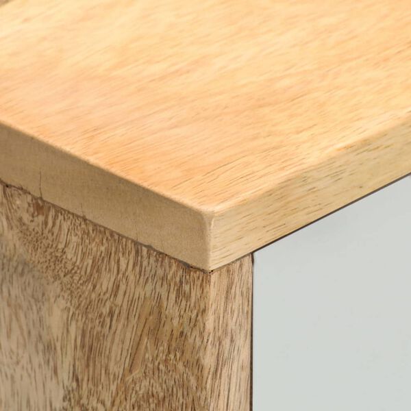 vidaXL TV Cabinet Brown, Blue, White Solid Mango Wood Standard