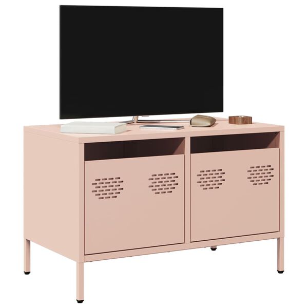 vidaXL TV Cabinet Pink Cold-rolled steel 26.8x15.4x17.1 in TV Cabinet
