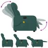 vidaXL Electric Massage Recliner Chair Dark Green Polyester, Metal, Plywood