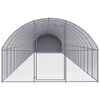 vidaXL Chicken Coop Silver, Silver Grey Galvanized Steel, Polyethylene