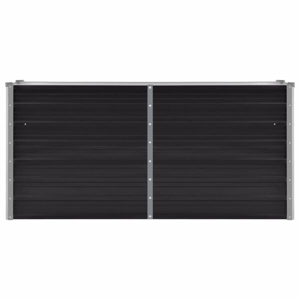 vidaXL Raised Bed Anthracite Galvanized steel 63.0 x 15.7 x 30.3 in