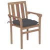 vidaXL Stackable Patio Chairs with Cushions 8 pcs Solid Teak Wood