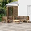 vidaXL Garden Lounge Set Taupe Bamboo 6-piece set Modular