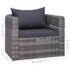 vidaXL Garden Lounge Set Grey PE rattan, Powder-coated steel, Glass Large