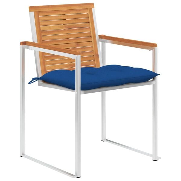 vidaXL Patio Chairs 4 pcs with Cushions Solid Acacia Wood