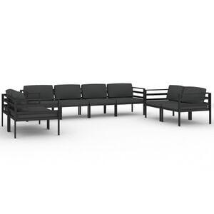 vidaXL Garden Lounge Set Anthracite Aluminum and Polyester Large Modular