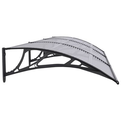 vidaXL Door Canopy Black and Transparent 118.1"x31.5" Polycarbonate