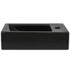 vidaXL Basin with Faucet Hole Rectangular Ceramic Black 18.1x10.0x4.7"