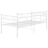 vidaXL Sofa Bed Frame White Powder-coated metal Single