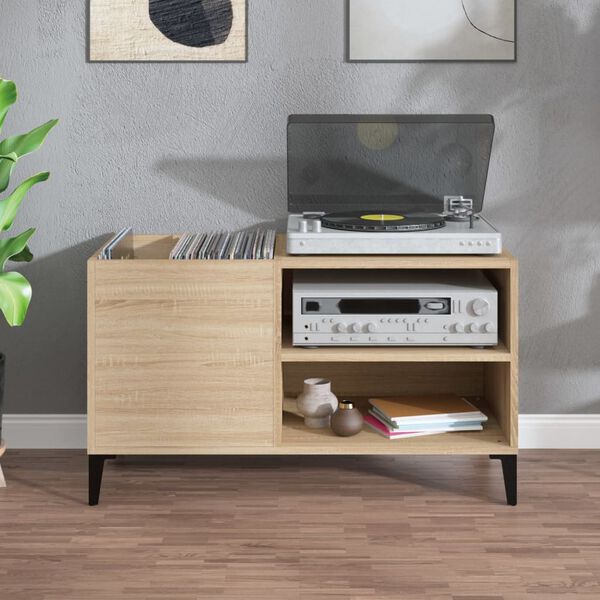 vidaXL Record Cabinet Sonoma Oak Engineered Wood Medium