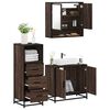 vidaXL Bathroom Furniture Set Brown Oak Engineered wood, metal, glass