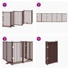 vidaXL Dog Gate Set of 6 Brown Oak Solid fir wood Total length 118.1 in