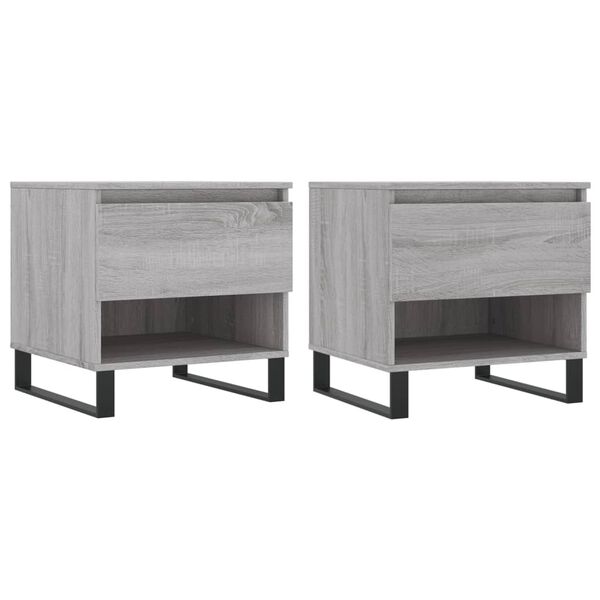 vidaXL Coffee Table Set of 2 Grey Sonoma Engineered wood, metal Medium