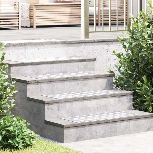 vidaXL Stair Tread Rectangular 2 pcs Silver 27.56 x 11.81 in Aluminium