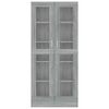 vidaXL Vitrine Cabinet Gray Sonoma Engineered wood, glass Tall