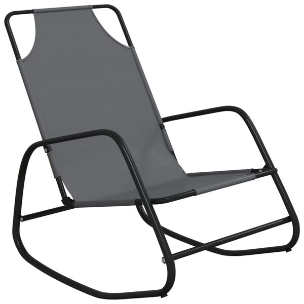 vidaXL Sun Lounger Set of 2 Grey Powder-coated steel, textilene Standard