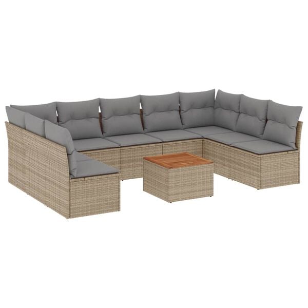vidaXL Garden Sofa Set Mix beige, Light grey
