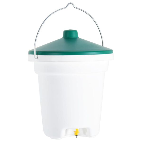 vidaXL Poultry Drinker White and Green Polypropylene One Size