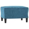 vidaXL Sofa Chair with Footstool Blue 23.6" Velvet