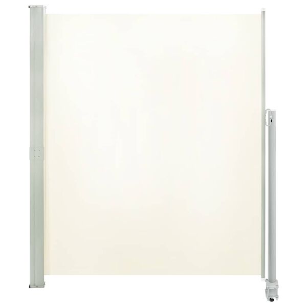 vidaXL Side Awning Cream screen with grey stand