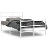 vidaXL Bed Frame White Steel Small Double Bed Frame Rectangular