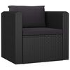 vidaXL Garden Lounge Set Black Powder-coated steel Medium