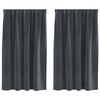 vidaXL Curtains with Curtains 2 pcs Light grey 55.12 x 55.12 in Velvet