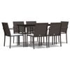 vidaXL Garden Dining Set Brown