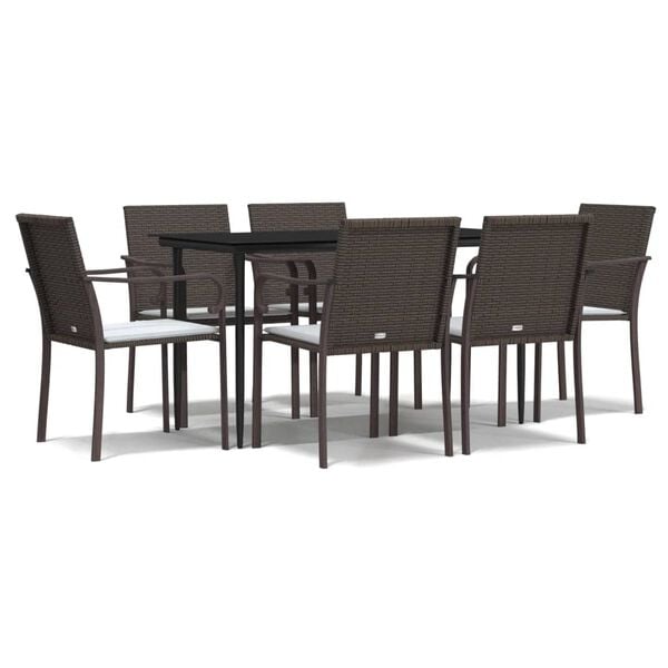 vidaXL Garden Dining Set Brown