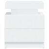 vidaXL Bedside Cabinet White Engineered wood 17.7 x 13.8 x 20.5 in