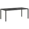 vidaXL Garden Dining Table Black 74.8" x 35.4" x 29.5" Poly rattan