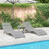 vidaXL Sun Lounger Set of 2 Grey Solid acacia wood