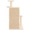 vidaXL Cat Tree Cream Engineered wood, plush, sisal Medium Durable