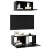 vidaXL TV Cabinet Set Set of 2 Black Engineered wood Medium
