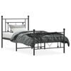 vidaXL Bed Frame Black Steel Single Bed Frame Rectangular Modern