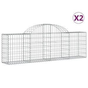 vidaXL Gabion Basket Set of 2 Silver Galvanized Iron