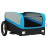 vidaXL Bike Trailer Black and Blue 66.1 lb Iron