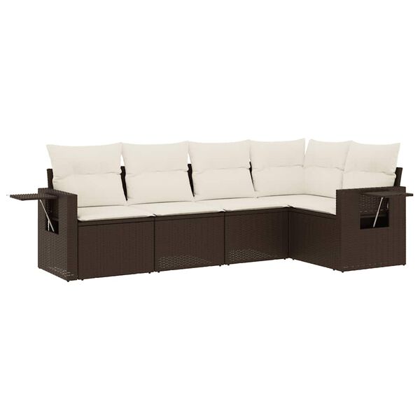 vidaXL Garden Sofa Set Brown