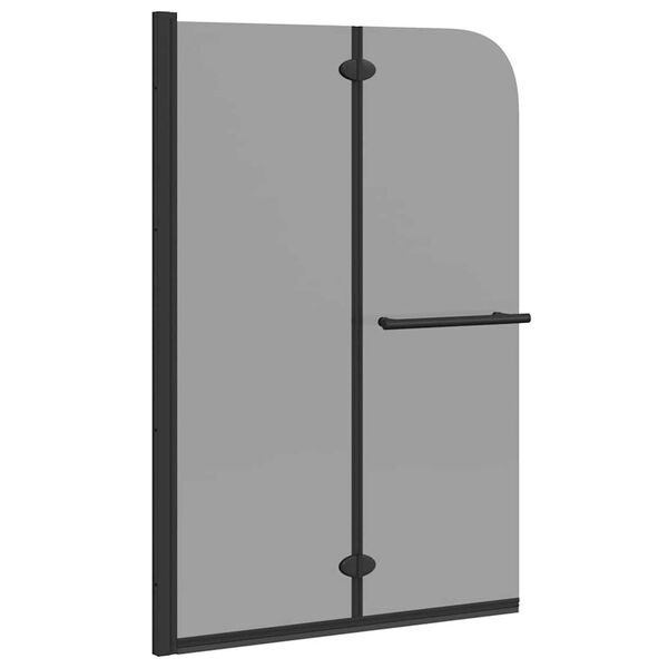 vidaXL Folding Shower Enclosure 2 Panels ESG 47.2"x55.1" Black